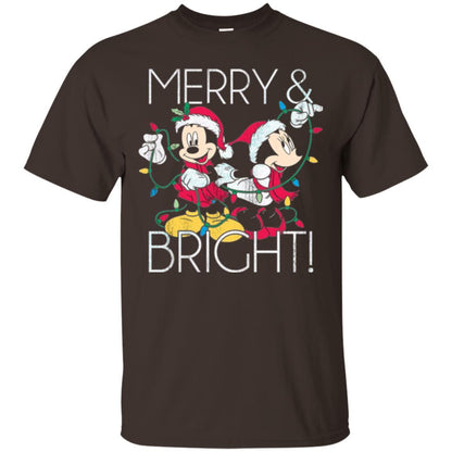 Disney Mickey Mouse T-shirt Merry And Bright Christmas Dark Chocolate
