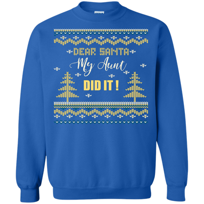 Christmas T-shirt Dear Santa My Aunt Did It Royal
