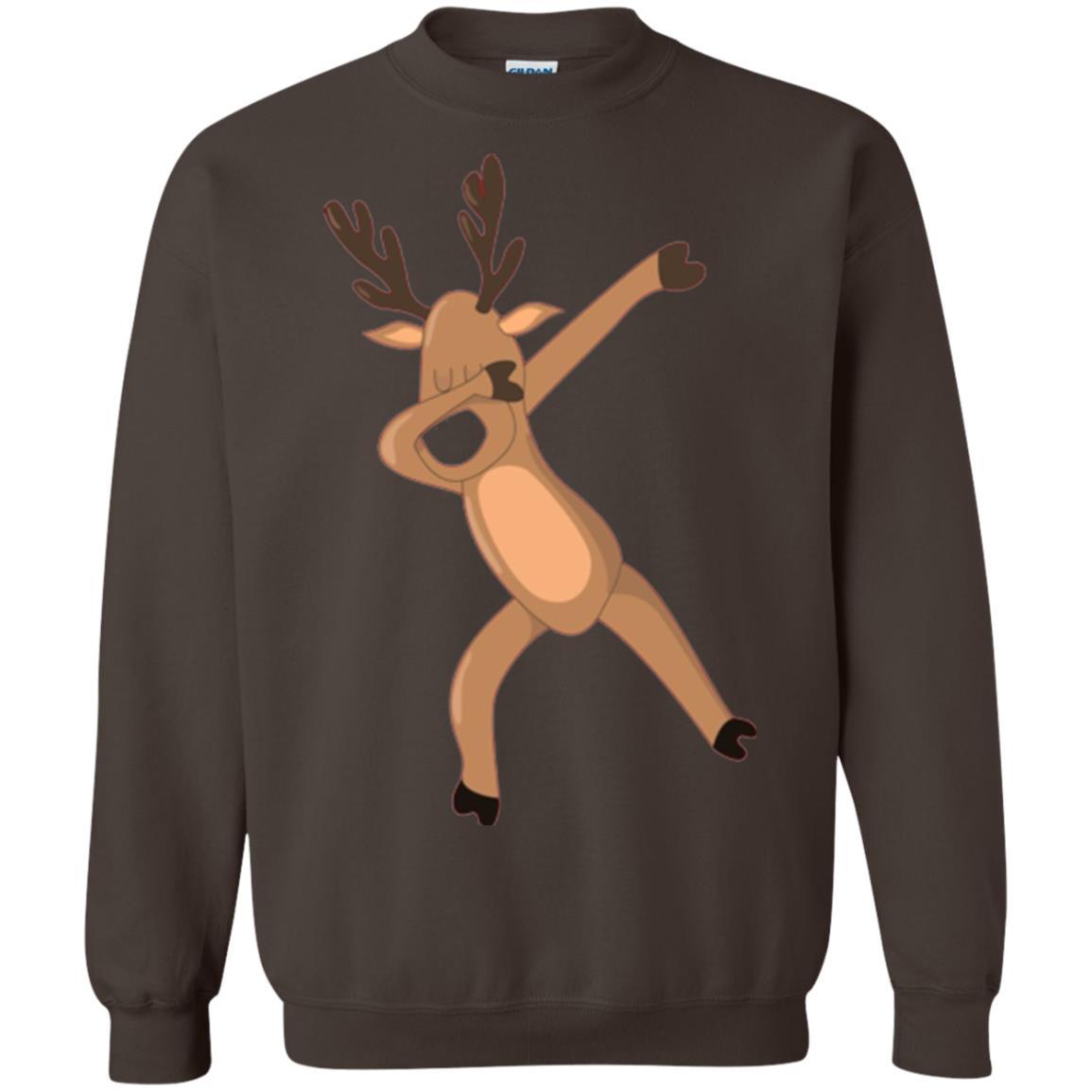 Christmas T-shirt Dabbing Reindeer Dark Chocolate