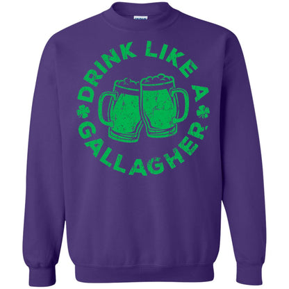 Drink Like A Gallagher Saint Patrick Day T-shirt Purple