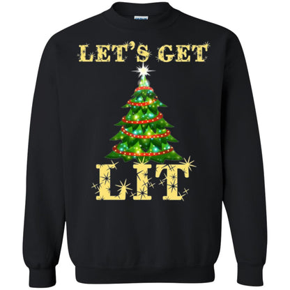 Christmas T-shirt Let_s Get Lit Black