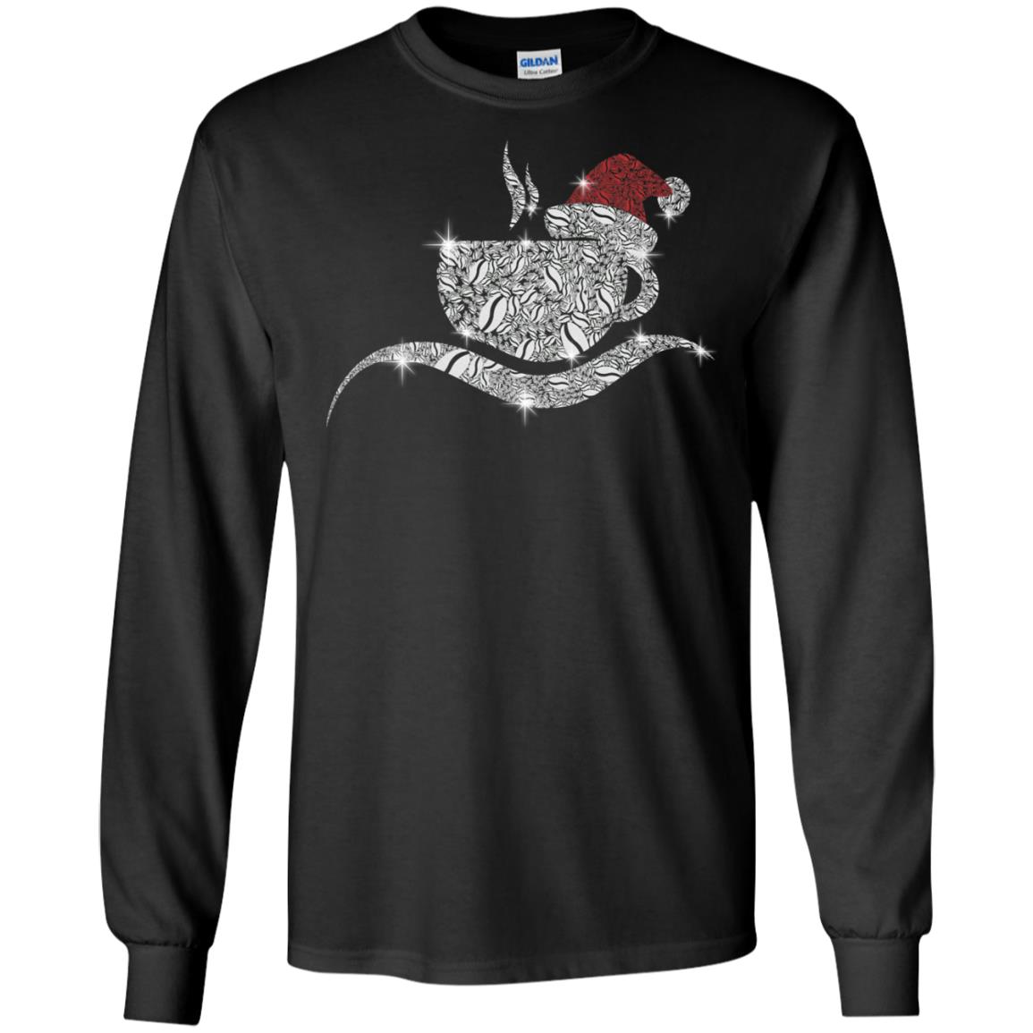 Coffee Glass Christmas Gift Drinking Lovers Shirt Black