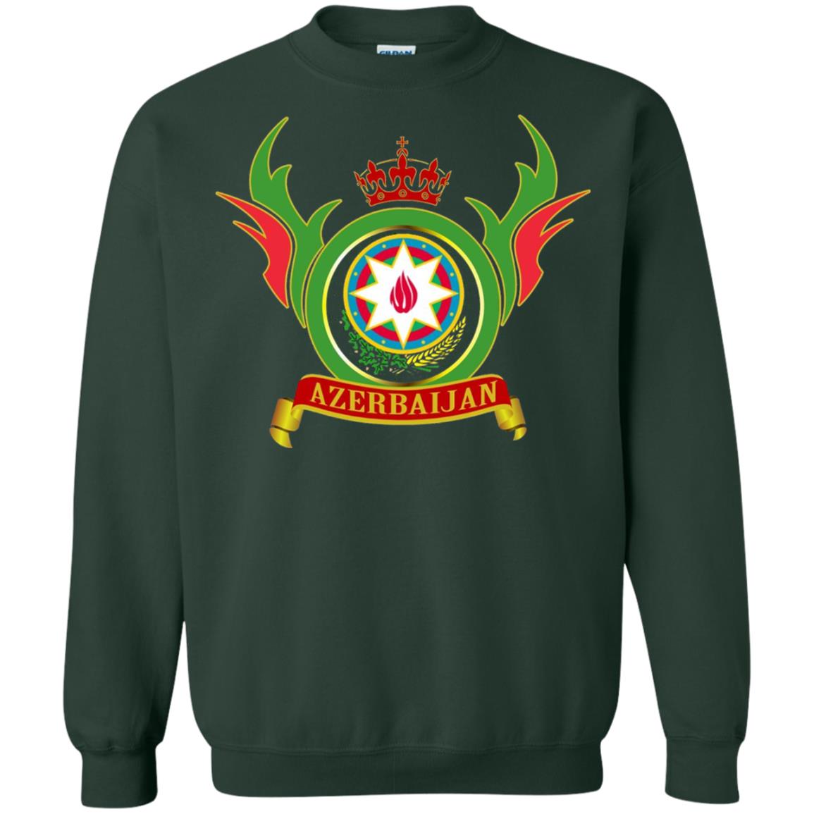 Azerbaijan Arms Coat Flag T-shirt Forest Green