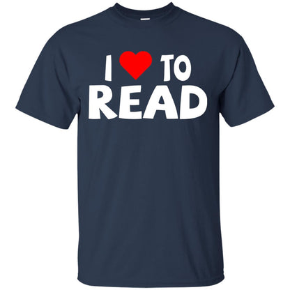I Love To Read Heart Reader T-shirt Navy