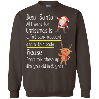 Christmas T-shirt Dear Santa All I Want For Christmas Dark Chocolate