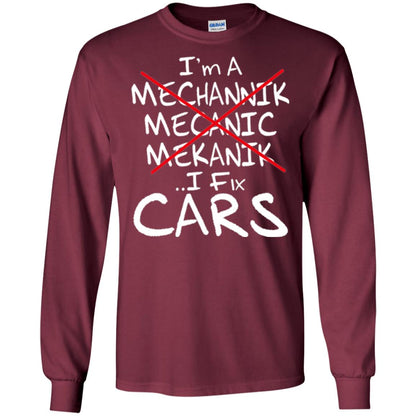 Mechanic T-shirt I Fix Cars Maroon