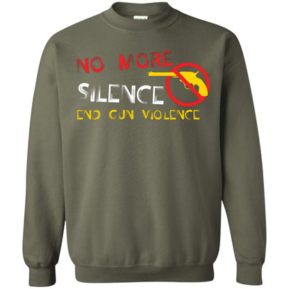 Anti Gun T-shirt No More Silence End Gun Violence Military Green