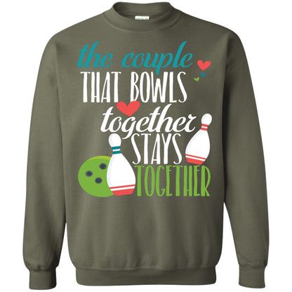 Bowler Shirt The Couple That Bowls Together Stay Together Military Green