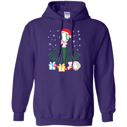 Baseball Christmas T-Shirt Purple