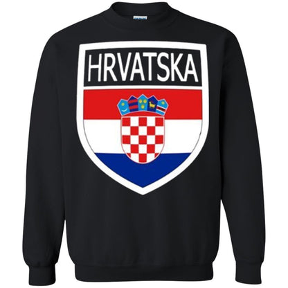 Croatia Shield T-shirt Hrvatska Patch Croatian Flag Badge Black