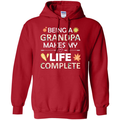 Being A Grandpa Make My Life Complete Parent_s Day Shirt For Grandfather Red