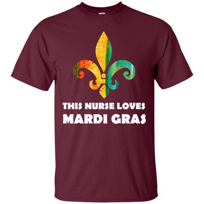 Nurse T-shirt This Nurse Loves Mardi Gras T-shirt Maroon