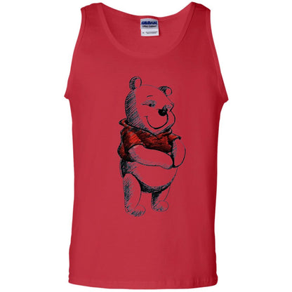 Sketch Of Winnie The Pooh Movie Lover T-shirt Red