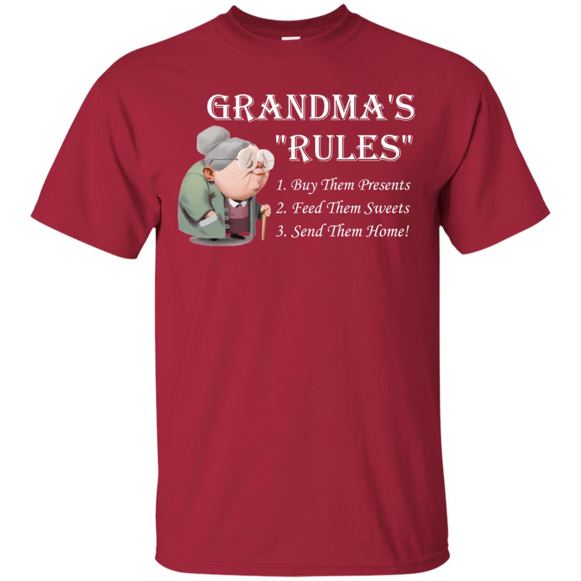 Grandma's Rules Send Them Home Grandmom Shirt Cardinal
