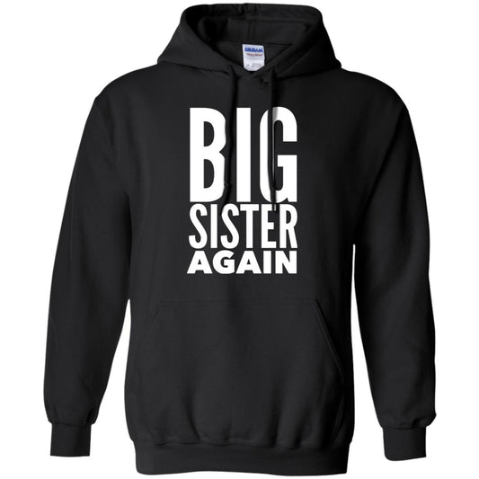 Big Sister Again Sibling Family T-shirt Black