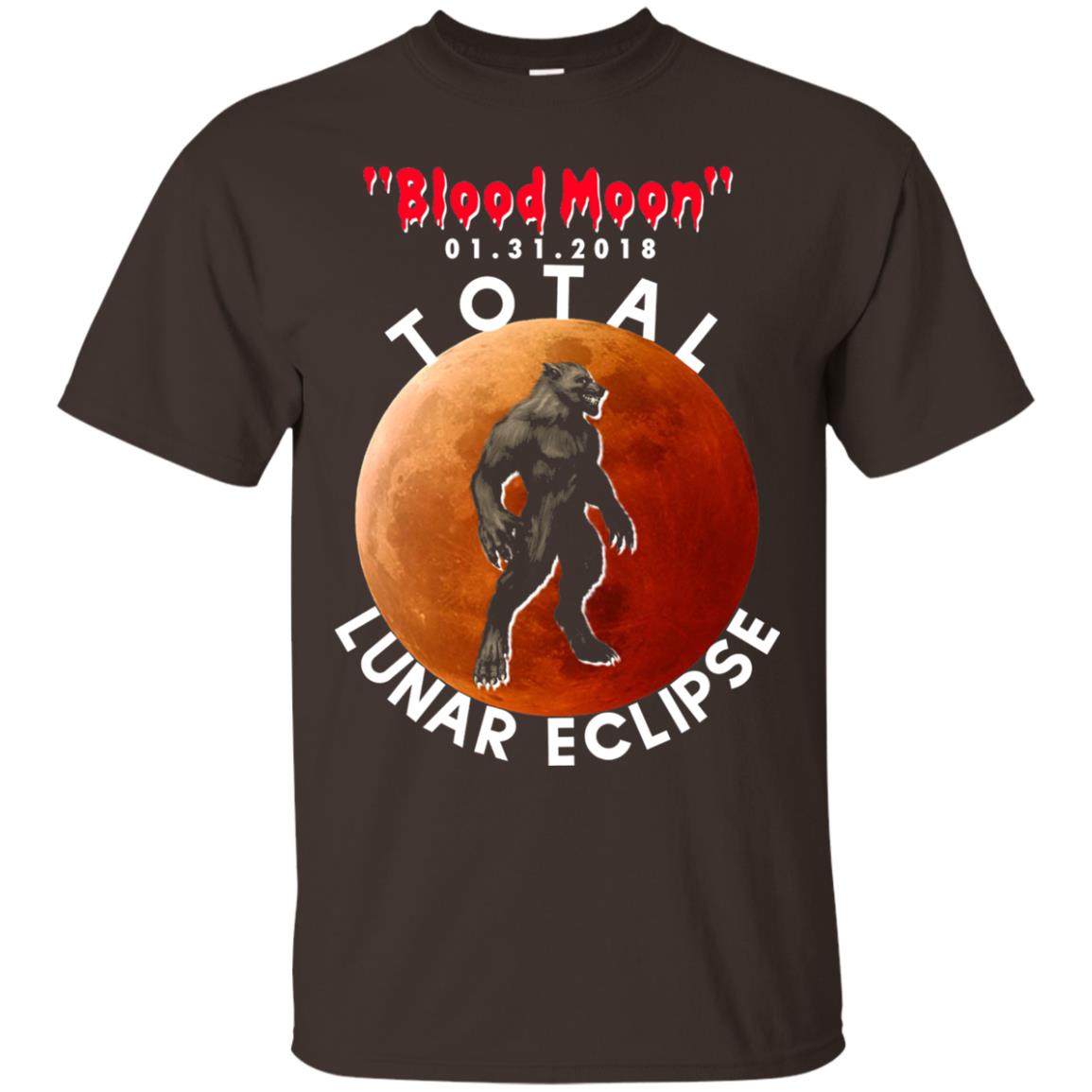Best Total Lunar Eclipse Shirt 2018 - Blood Moon Werewolf T-shirt Dark Chocolate