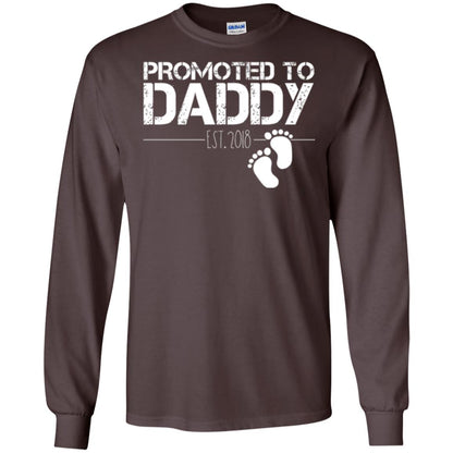 Daddy T-shirt Promoted To Daddy Est 2018 Dark Chocolate