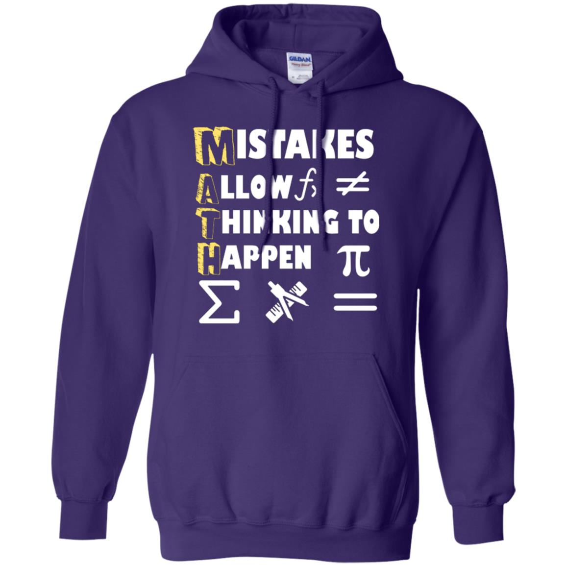 Math Lover T-shirt Mistakes Allow Thinking To Happen Purple