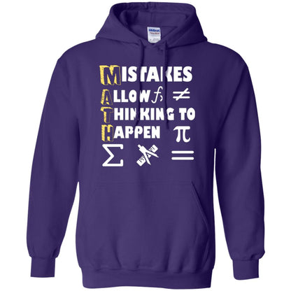 Math Lover T-shirt Mistakes Allow Thinking To Happen Purple