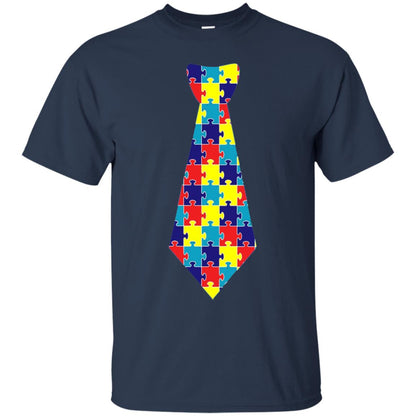 Autism Awareness T-shirt Puzzle Neck Tie 2018 Navy