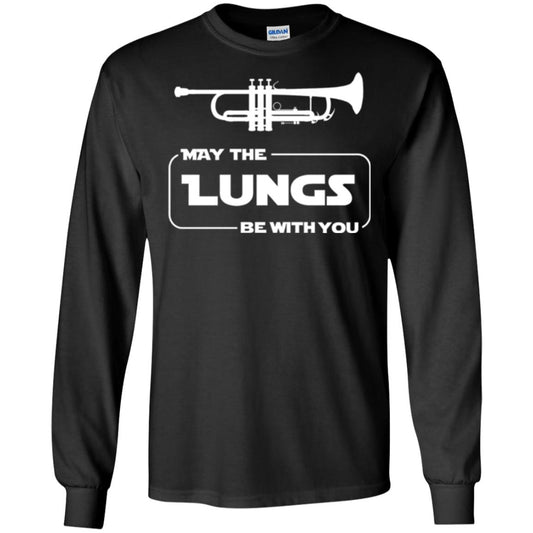 Funny Trumpet Player T-shirt May The Lungs Be With You Black