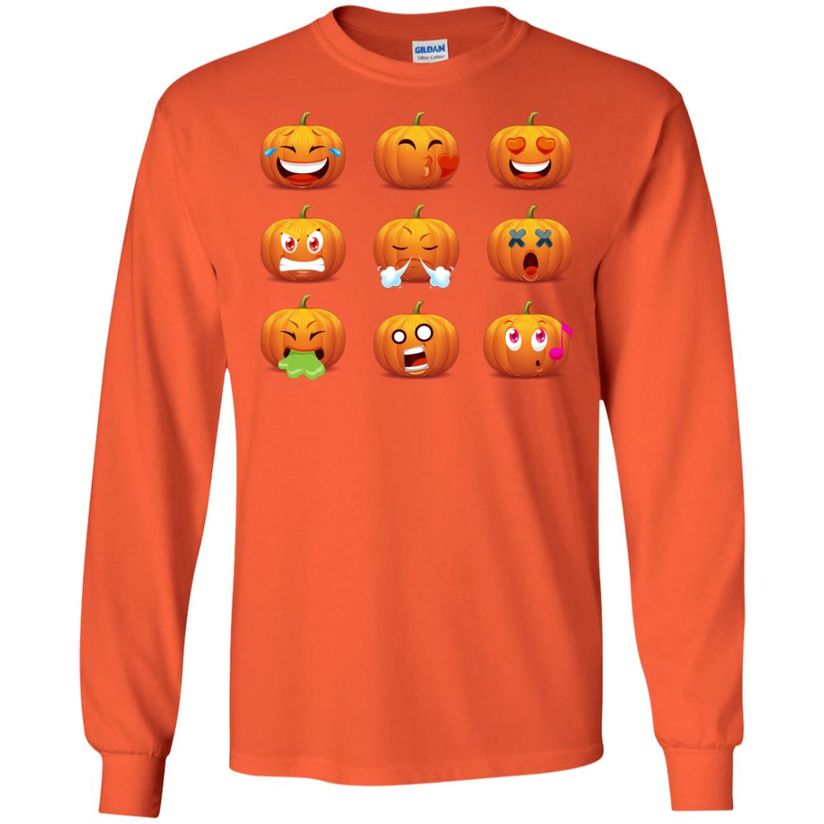 Funny Pumpkins Emoji Halloween Gift Shirt Orange