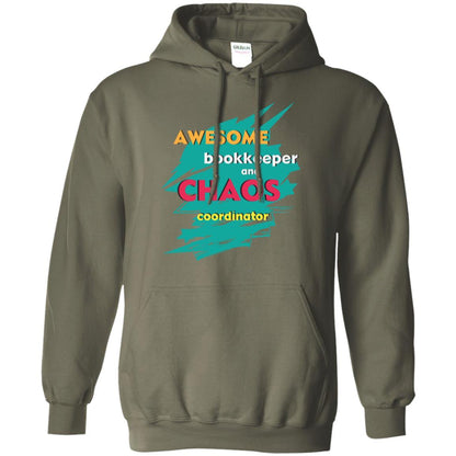 Bookkeeper T-shirt Awesome Bookkeeper And Chaos Coordinator Military Green