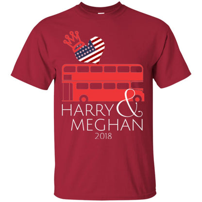 Harry And Meghan Royal Wedding Love Bus Usa T-shirt Cardinal