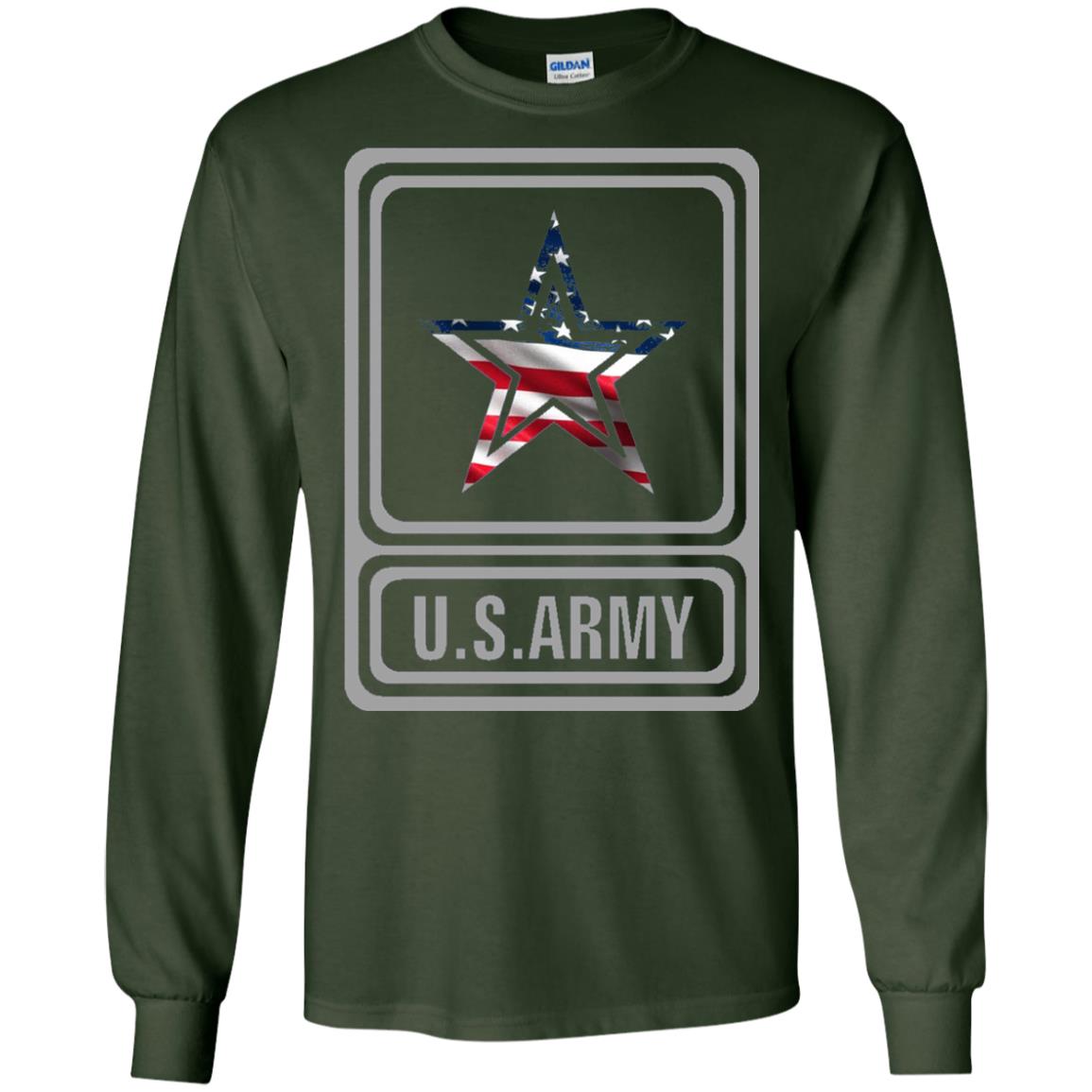 United States Army Original Us Flag T-shirt Forest Green