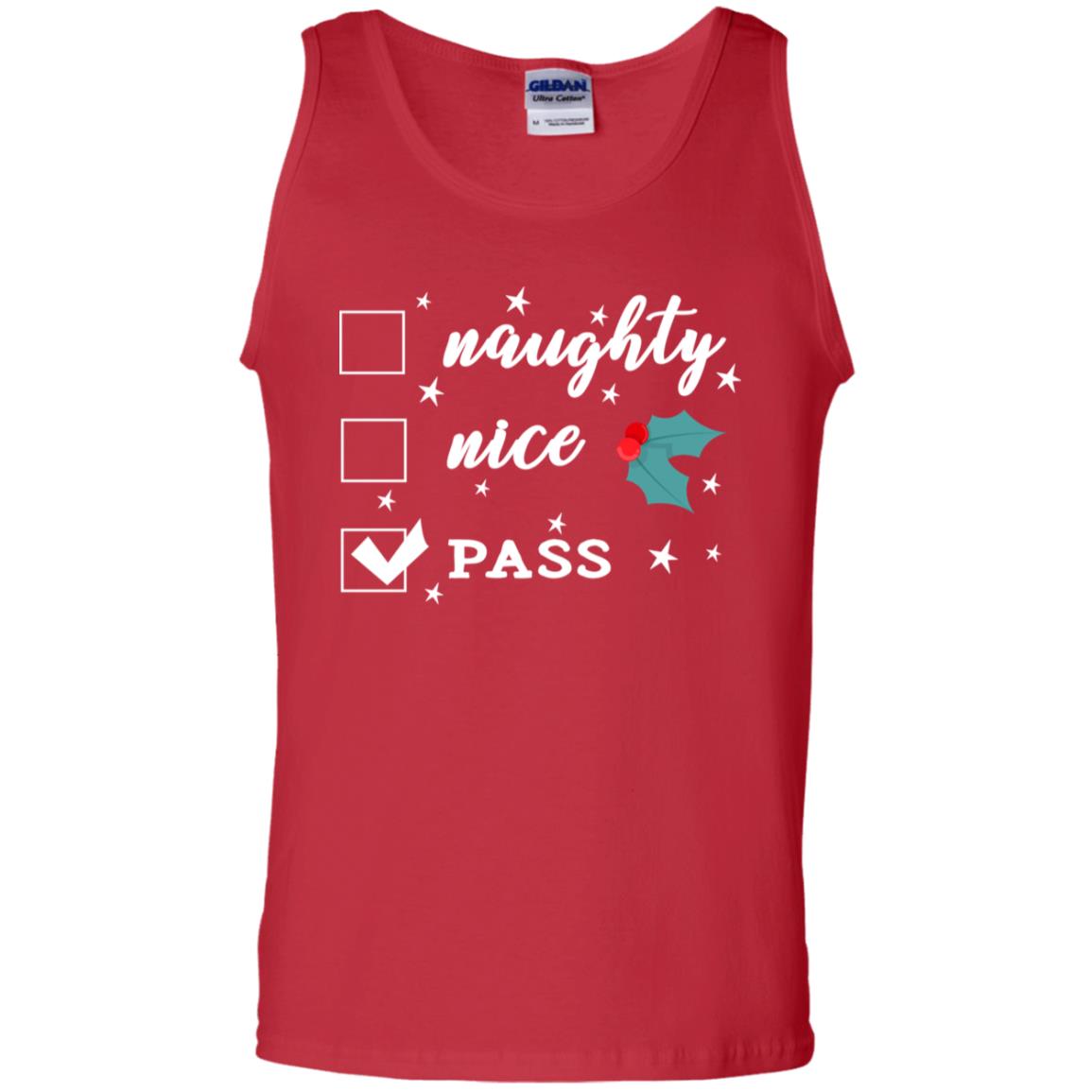Naughty Nice Or Pass Ugly Christmas Gift Shirt For Mens Or Womens Red