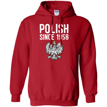 60th Birthday T-shirt Polish Since 1958 Red