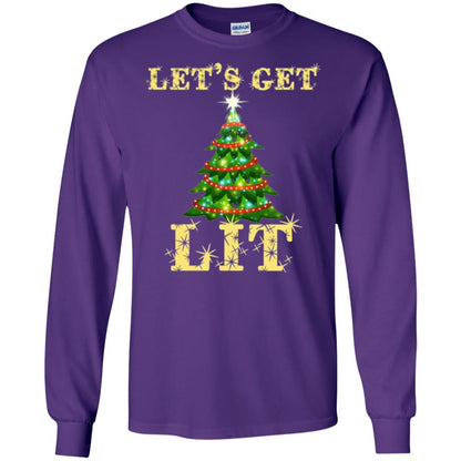 Christmas T-shirt Let_s Get Lit Purple