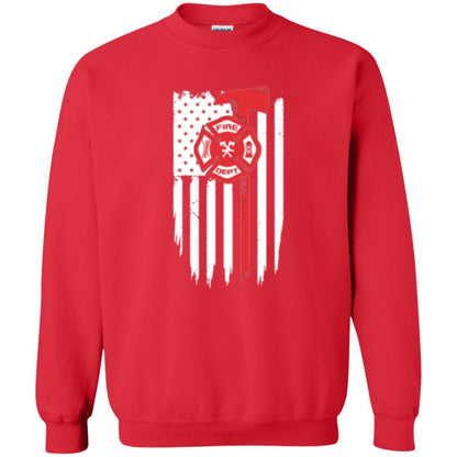 Firefighter T-shirt American Flag Proud Of Us Fireman Red