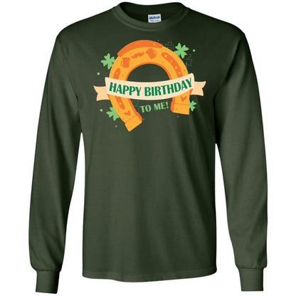 Happy Birthday To Me Shamrocks Saint Patrick's Day T-shirt Forest Green