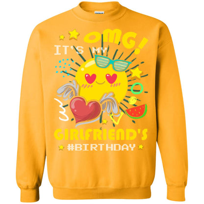 Boyfriend T-shirt Omg It's My Girlfriend's #birthday Gold