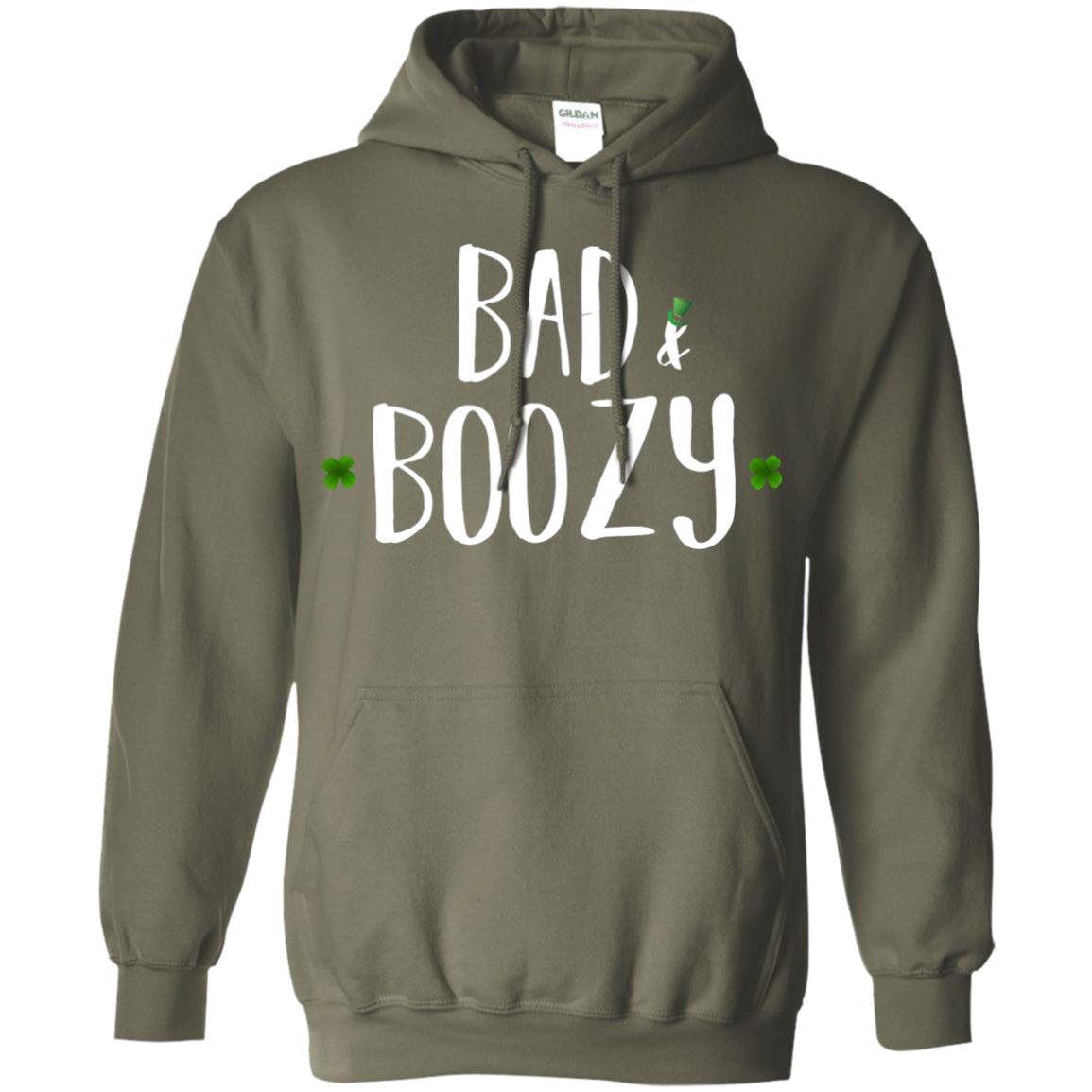 Bad And Boozy Funny Saint Patrick Day T-shirt Military Green