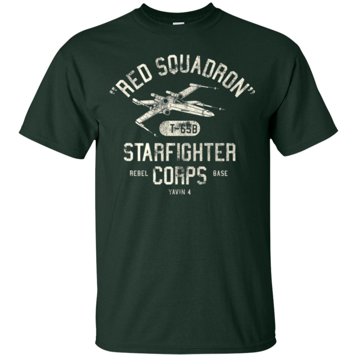 Movie T-shirt Red Squadron Starfighter Rebel Corps Base Forest Green
