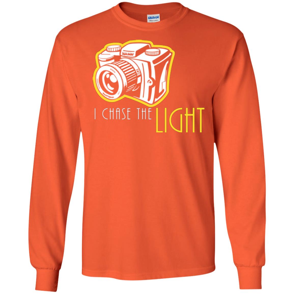 Photography Lover T-shirt I Chase The Light Orange