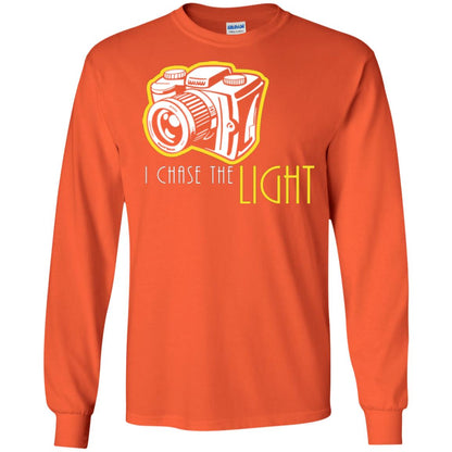 Photography Lover T-shirt I Chase The Light Orange