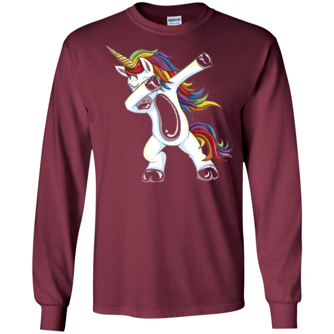 Funny Unicorn T-shirt Dabbing Unicorn T-shirt Maroon