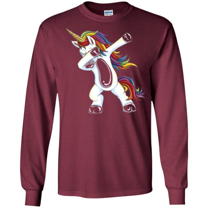 Funny Unicorn T-shirt Dabbing Unicorn T-shirt Maroon