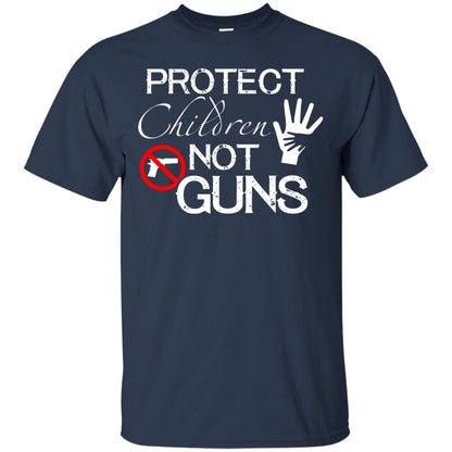 Anti Gun T-shirt Protect Children Not Gun Navy