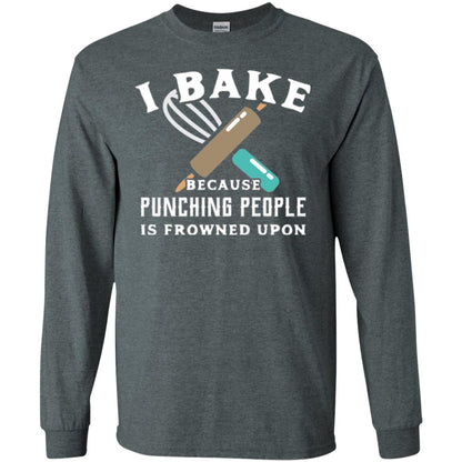 Baking T-shirt I Bake Because Punching People Frowned Upon Dark Heather