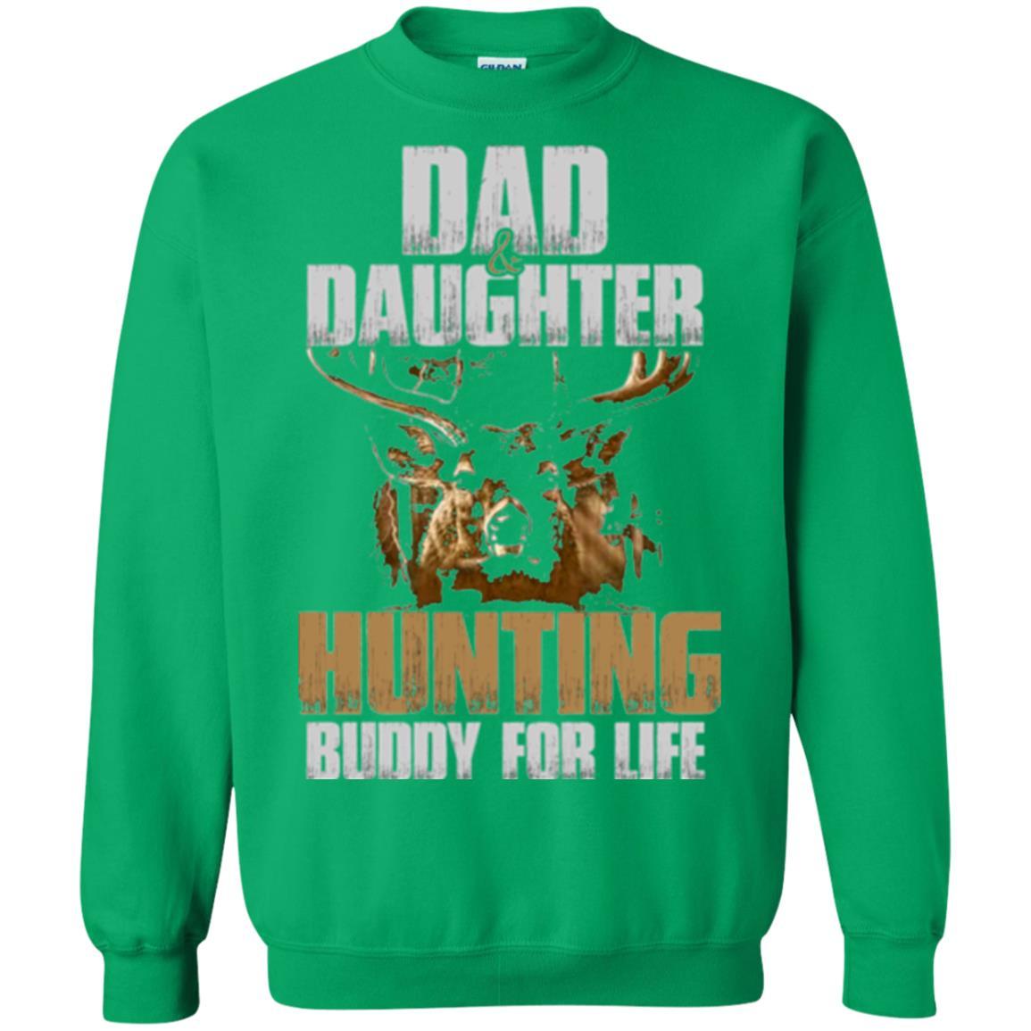 Family Christmas T-shirt Dad And Daughter Hunting Buddy For Life Irish Green
