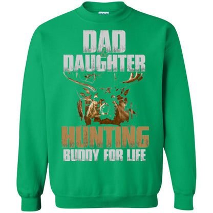 Family Christmas T-shirt Dad And Daughter Hunting Buddy For Life Irish Green