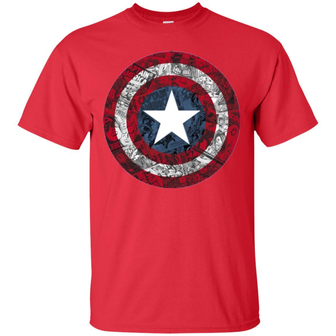 Film T-shirt Captain America Avengers Shield Comic Graphic Red