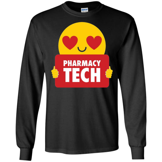 Pharmacy Tech T-shirt Heart Eye Emoji Black