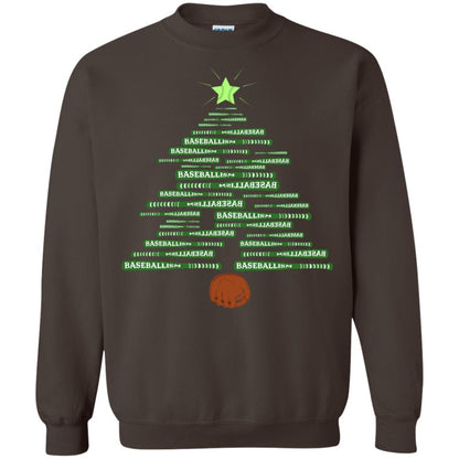 Baseballism Christmas Tree Gift Shirt Dark Chocolate