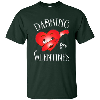 Valentines Day T-shirt Dabbing Heart T-shirt Forest Green