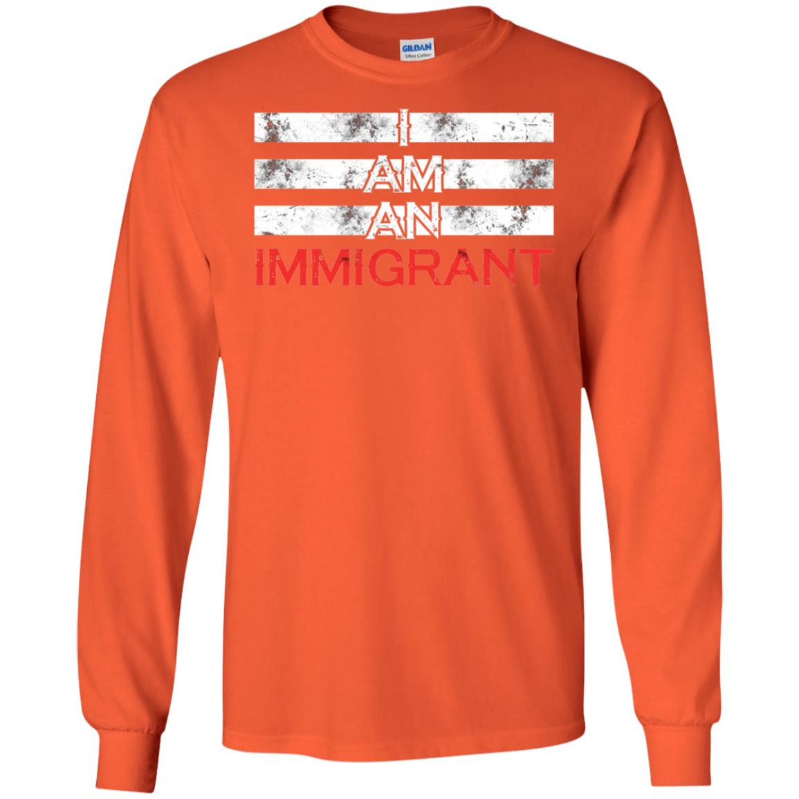 Migrant T-shirt I Am An Immigrant Orange
